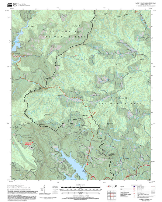 2025 Forest Service Topo Map of Lake Toxaway North Carolina
