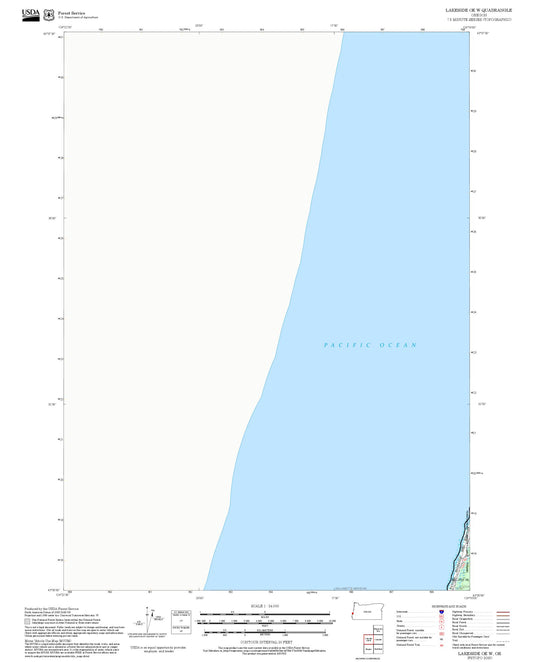 2025 Forest Service Topo Map of Lakeside OE W Oregon
