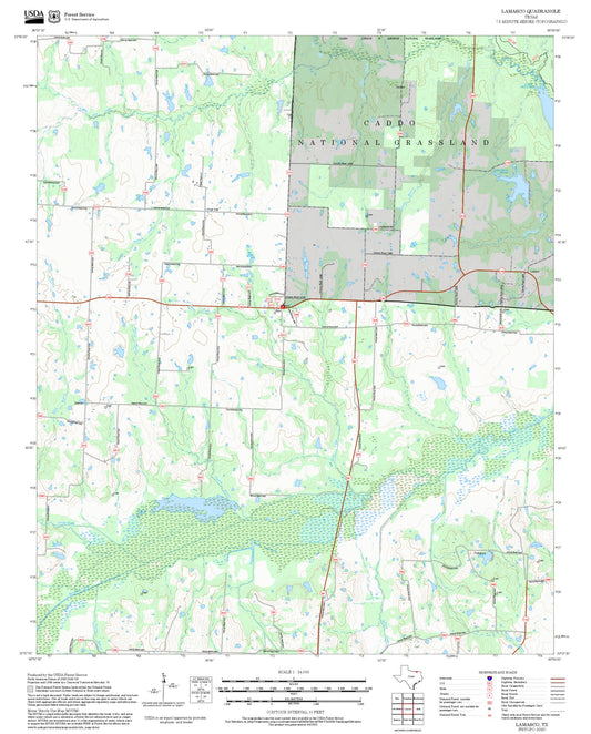 2025 Forest Service Topo Map of Lamasco Texas