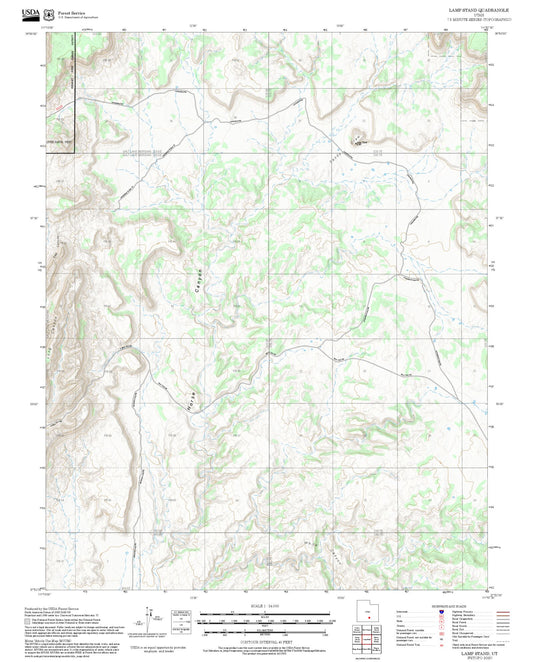 2025 Forest Service Topo Map of Lamp Stand Utah