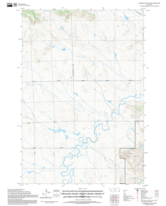 2025 Forest Service Topo Map of Lampkin Gulch Montana