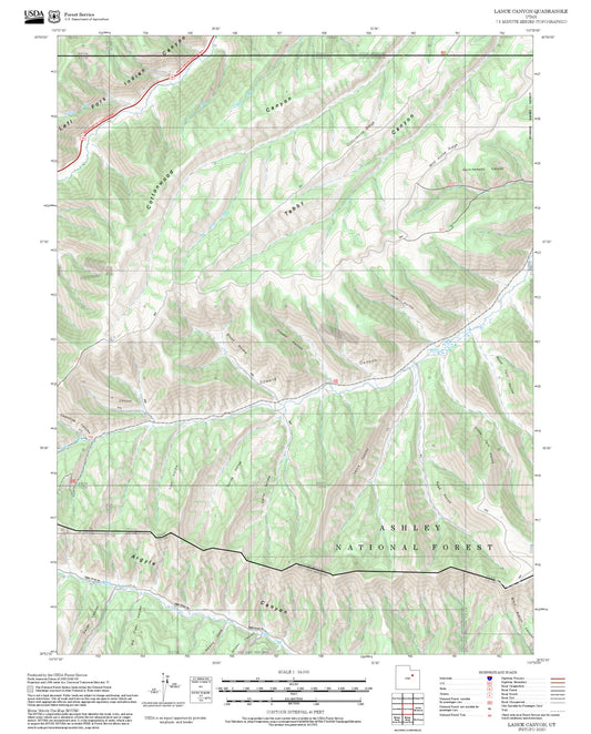 2025 Forest Service Topo Map of Lance Canyon Utah