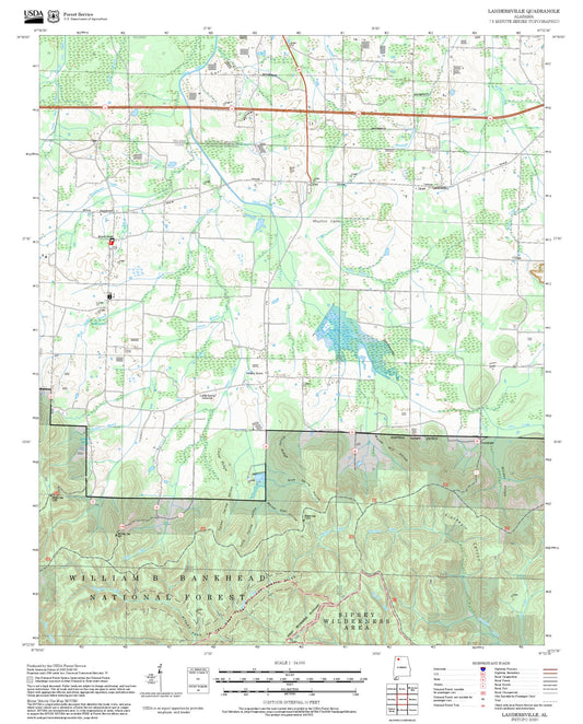 2025 Forest Service Topo Map of Landersville Alabama