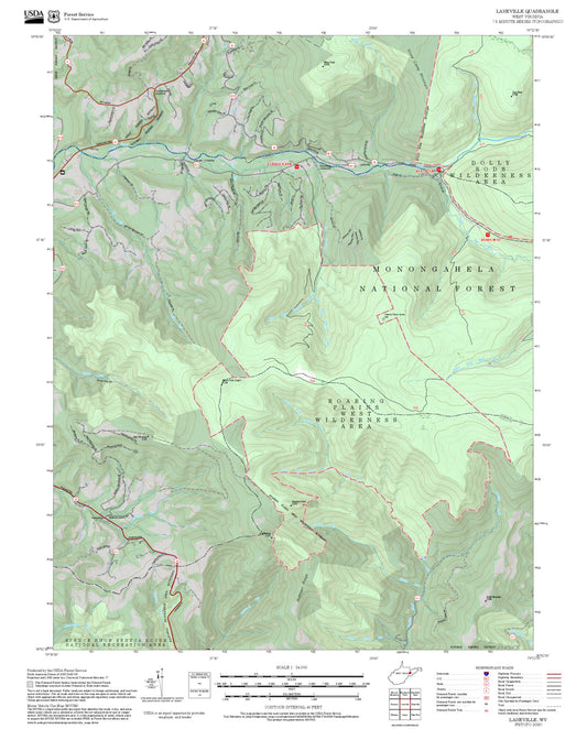 2025 Forest Service Topo Map of Laneville West Virginia