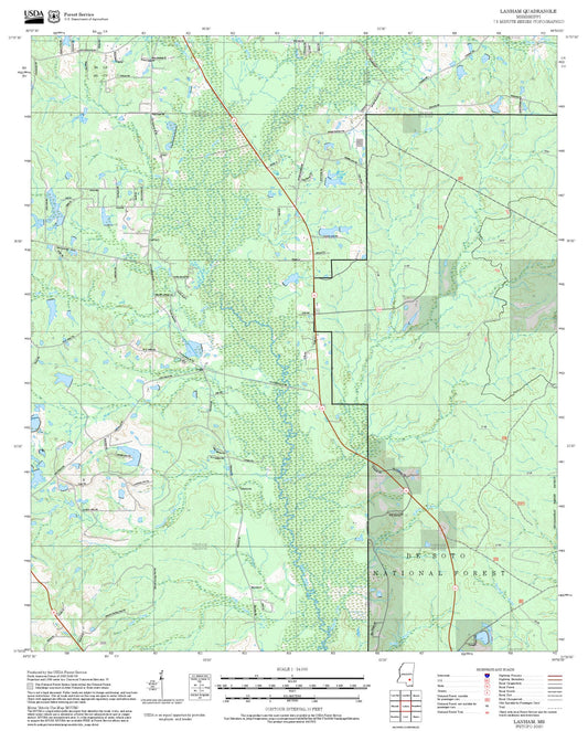 2025 Forest Service Topo Map of Lanham Mississippi