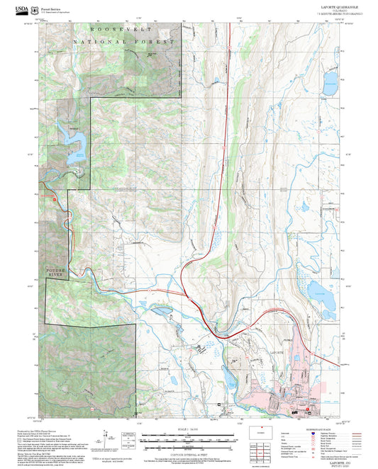 2025 Forest Service Topo Map of Laporte Colorado