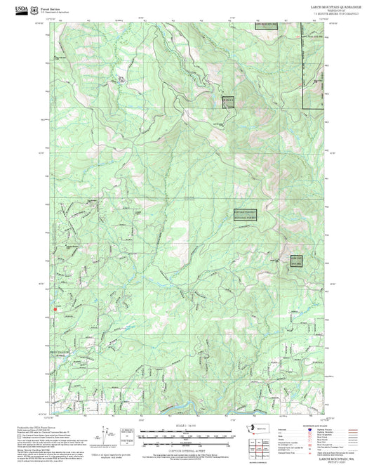 2025 Forest Service Topo Map of Larch Mountain Washington