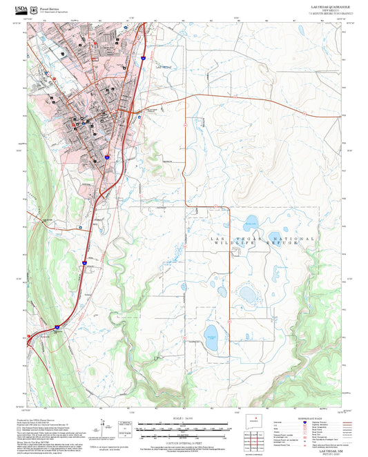 2025 Forest Service Topo Map of Las Vegas New Mexico