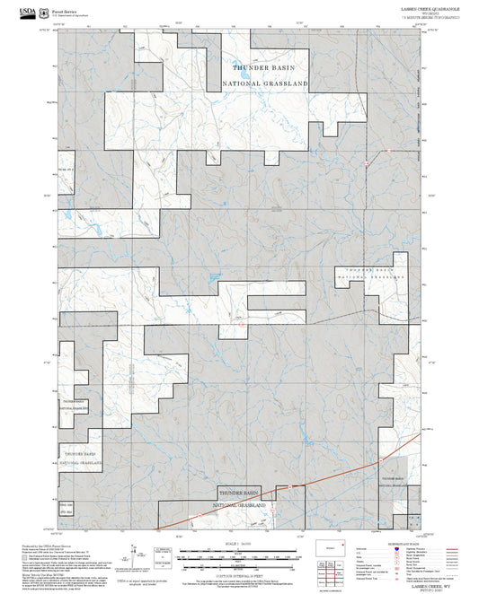 2025 Forest Service Topo Map of Lassen Creek Wyoming