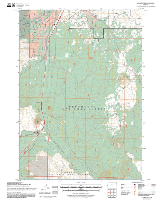 2025 Forest Service Topo Map of Lava Butte Oregon