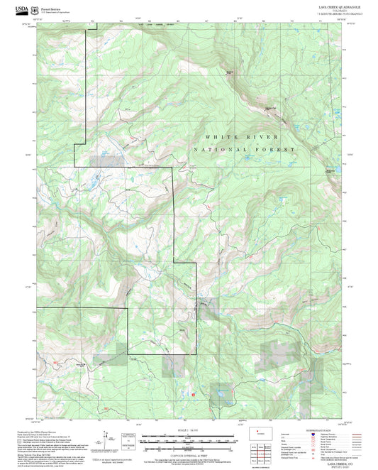 2025 Forest Service Topo Map of Lava Creek Colorado