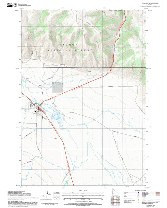 2025 Forest Service Topo Map of Leadore Idaho