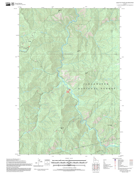 2025 Forest Service Topo Map of Lean-to Point Idaho