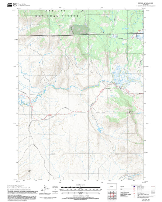 2025 Forest Service Topo Map of Leckie Wyoming