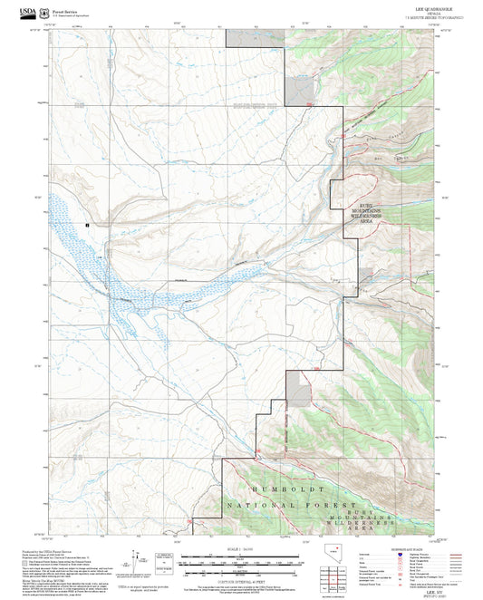 2025 Forest Service Topo Map of Lee Nevada
