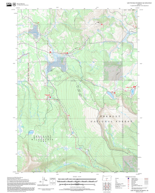 2025 Forest Service Topo Map of Lee Thomas Crossing Oregon