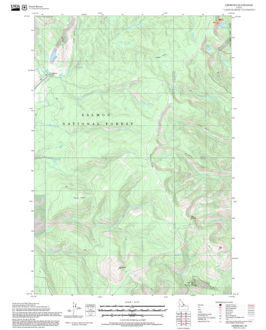 2025 Forest Service Topo Map of Leesburg Idaho