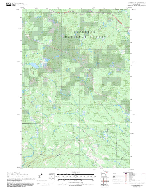 2025 Forest Service Topo Map of Legler Lake Minnesota