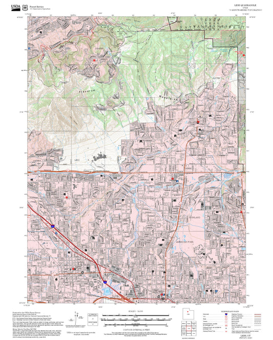 2025 Forest Service Topo Map of Lehi Utah