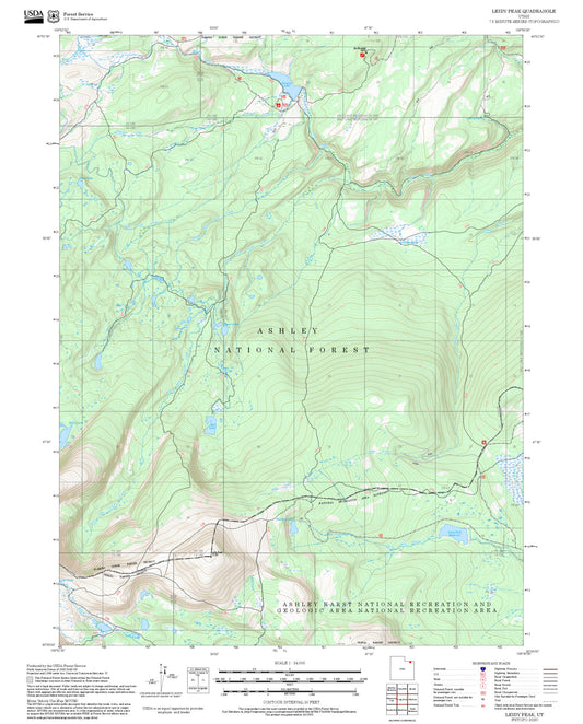 2025 Forest Service Topo Map of Leidy Peak Utah