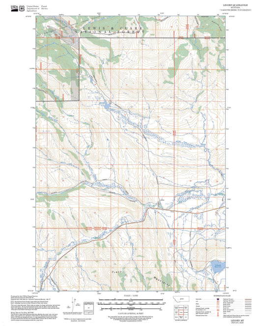 2025 Forest Service Topo Map of Lennep Montana