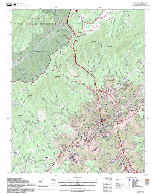 2025 Forest Service Topo Map of Lenoir North Carolina