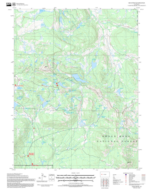 2025 Forest Service Topo Map of Leon Peak Colorado