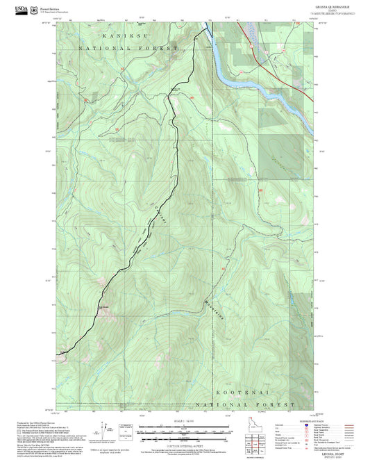 2025 Forest Service Topo Map of Leonia Idaho