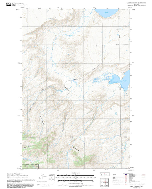 2025 Forest Service Topo Map of Lepleys Creek Montana