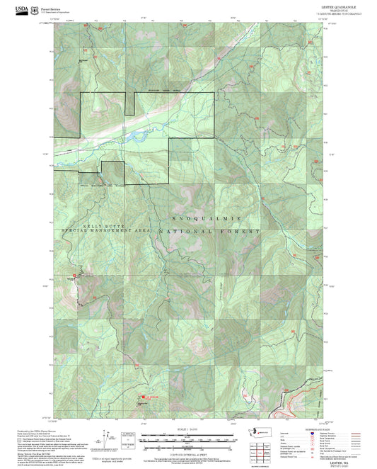 2025 Forest Service Topo Map of Lester Washington
