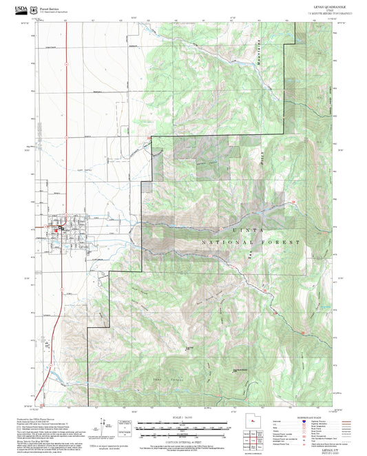 2025 Forest Service Topo Map of Levan Utah