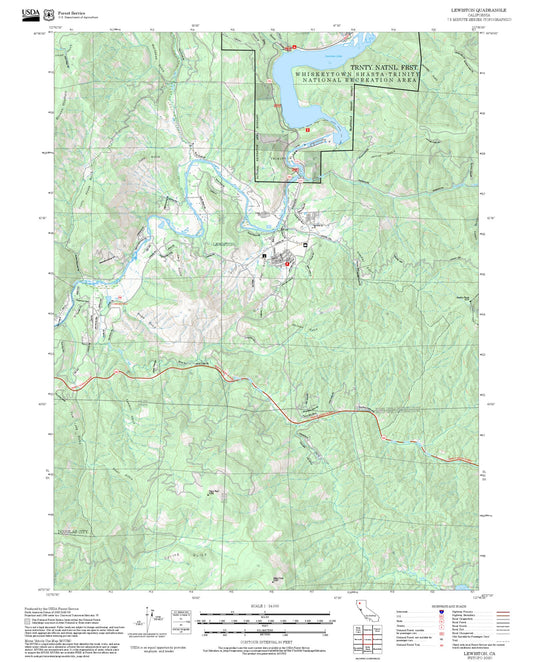 2025 Forest Service Topo Map of Lewiston California