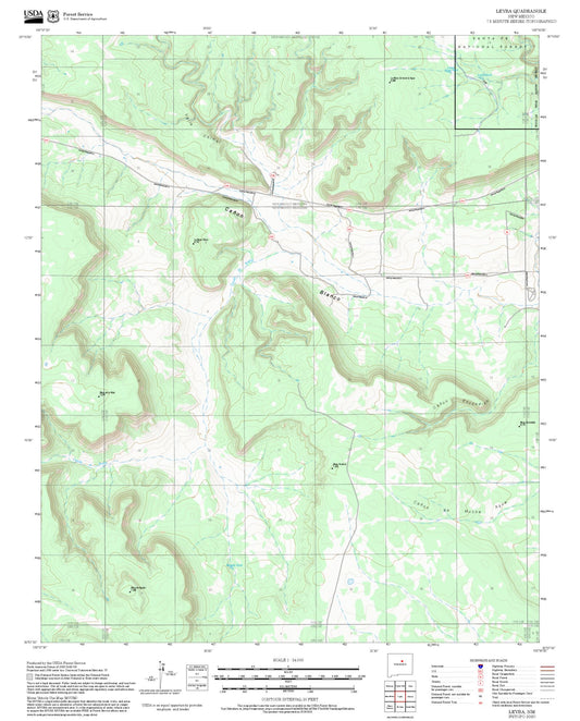 2025 Forest Service Topo Map of Leyba New Mexico