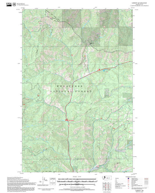 2025 Forest Service Topo Map of Liberty Washington