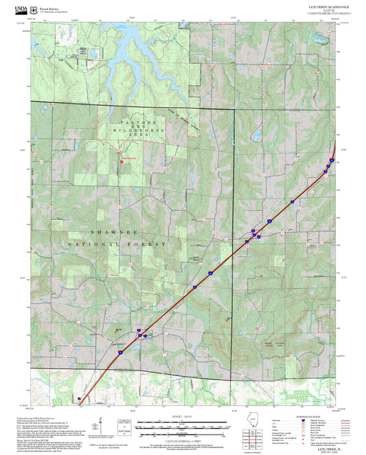 2025 Forest Service Topo Map of Lick Creek Illinois