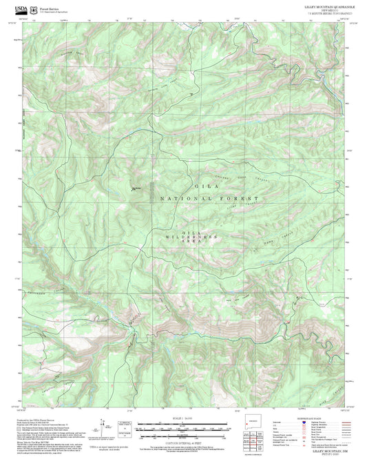 2025 Forest Service Topo Map of Lilley Mountain New Mexico