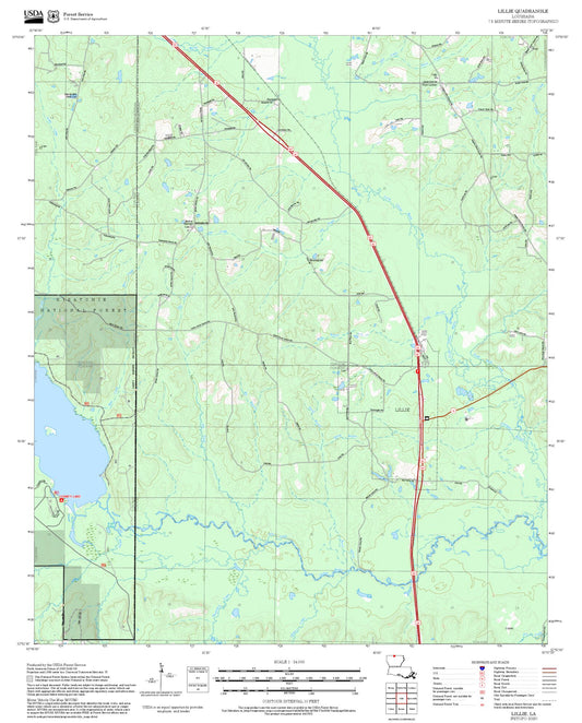 2025 Forest Service Topo Map of Lillie Louisiana