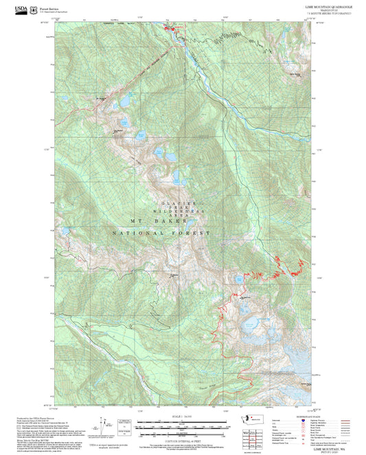 2025 Forest Service Topo Map of Lime Mountain Washington
