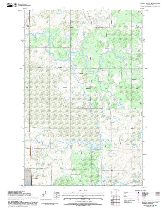 2025 Forest Service Topo Map of Linden Grove Minnesota
