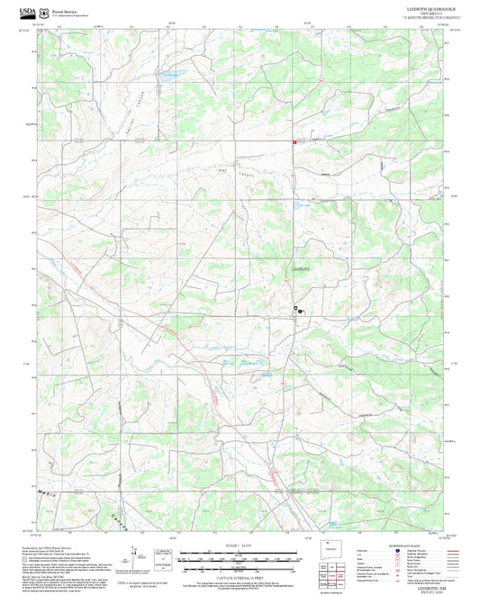 2025 Forest Service Topo Map of Lindrith New Mexico