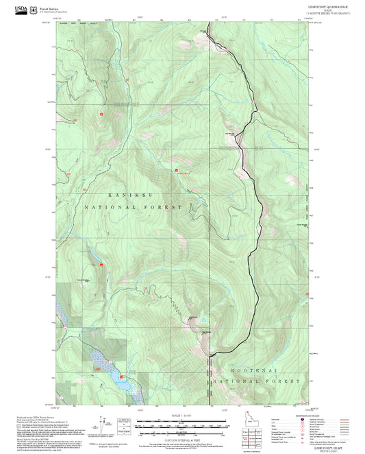 2025 Forest Service Topo Map of Line Point Idaho