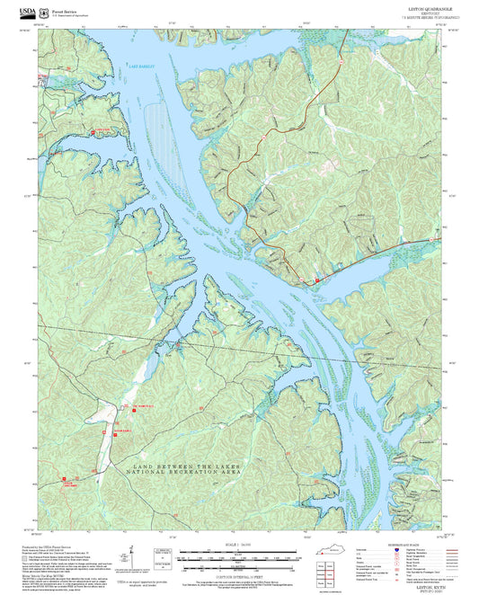 2025 Forest Service Topo Map of Linton Kentucky