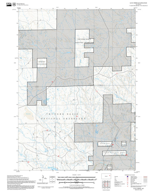 2025 Forest Service Topo Map of Lion Creek Wyoming