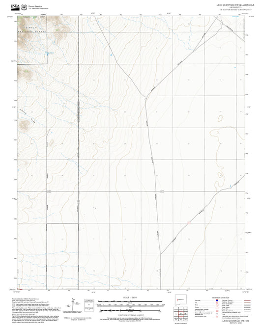 2025 Forest Service Topo Map of Lion Mountain NW New Mexico