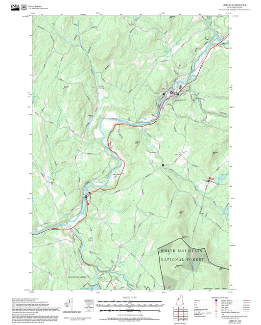 2025 Forest Service Topo Map of Lisbon New Hampshire