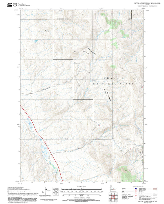 2025 Forest Service Topo Map of Little Antelope Flat Idaho