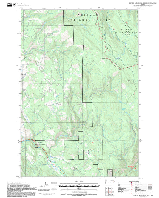2025 Forest Service Topo Map of Little Catherine Creek Oregon