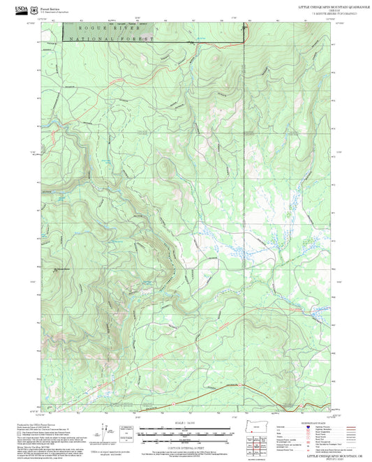 2025 Forest Service Topo Map of Little Chinquapin Mountain Oregon