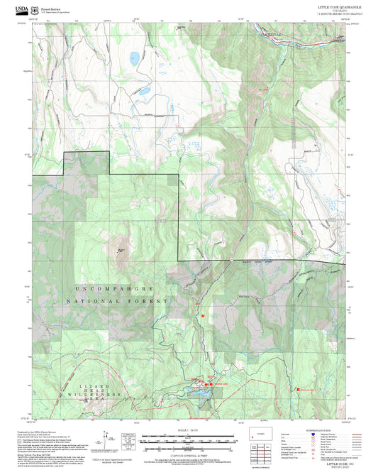 2025 Forest Service Topo Map of Little Cone Colorado