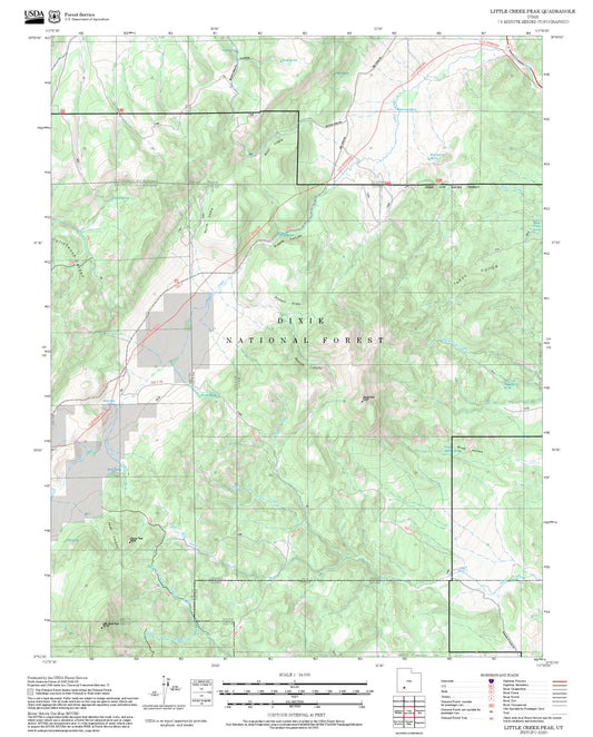 2025 Forest Service Topo Map of Little Creek Peak Utah